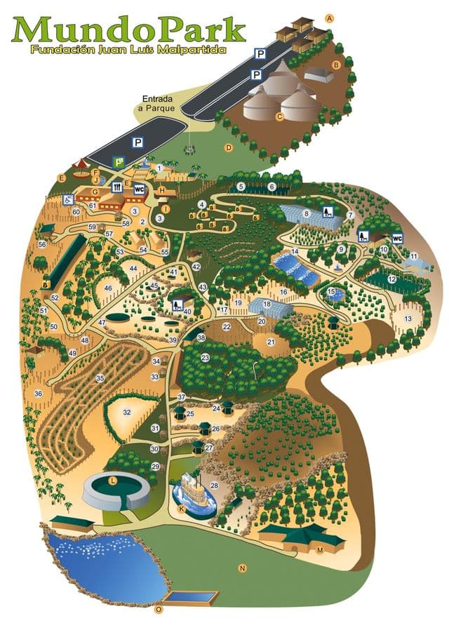 Mapa do Parque Zoológico de Sevilha