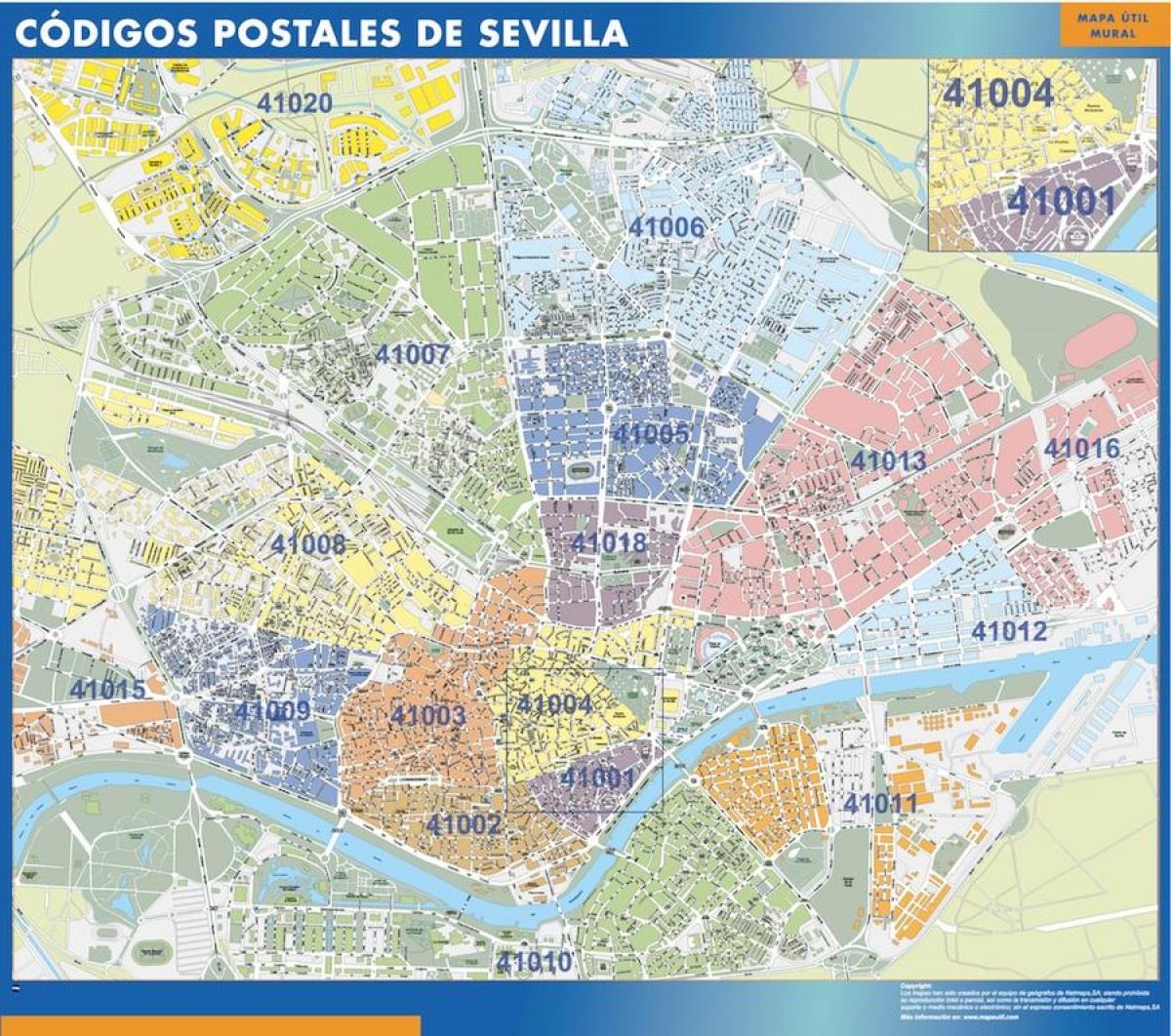 Mapa de códigos postais de Sevilha